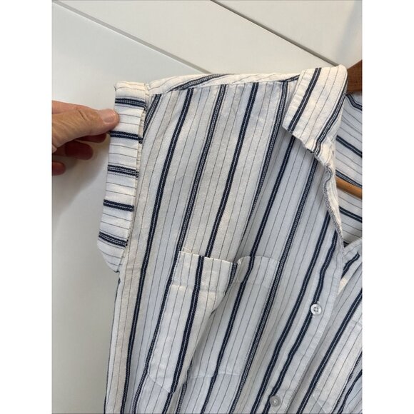 Japna Short Sleeve Dress Women’s Size Sm Striped Button Up Short Sleeve Dress - Picture 4 of 9